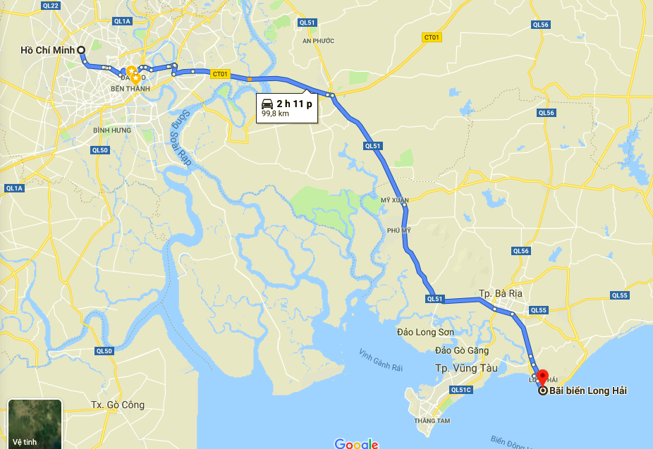 đường đi Long Hải